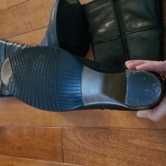 Alberto 🇨🇦 Long Black Leather Boots – Women’s 7, 2.5" Heel, Chic & Timeless - Picture 4 of 8